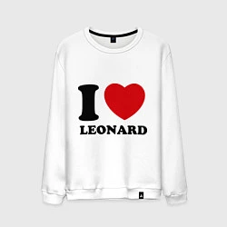 Свитшот хлопковый мужской I Love Leonard, цвет: белый