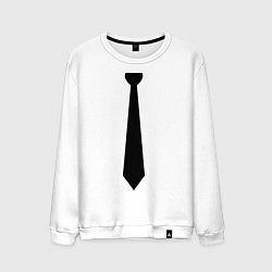 Свитшот хлопковый мужской Галстук, цвет: белый