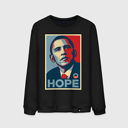 Свитшот хлопковый мужской Obama hope vert, цвет: черный