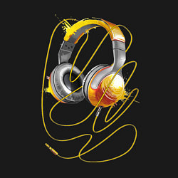 Свитшот хлопковый мужской Позитивные наушники, цвет: черный — фото 2