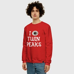 Свитшот хлопковый мужской I love Twin Peaks, цвет: красный — фото 2