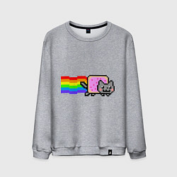 Свитшот хлопковый мужской Nyan Cat, цвет: меланж