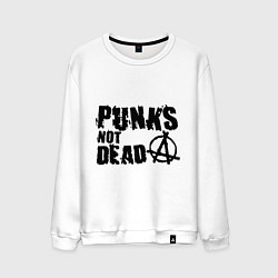 Свитшот хлопковый мужской Punks not dead, цвет: белый