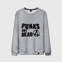 Свитшот хлопковый мужской Punks not dead, цвет: меланж