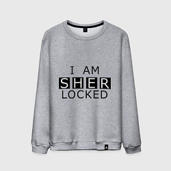 Свитшот хлопковый мужской I am Sherlocked, цвет: меланж