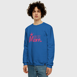 Свитшот хлопковый мужской Best Mom, цвет: синий — фото 2