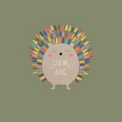 Свитшот хлопковый мужской Hedgehog: give me a hug, цвет: авокадо — фото 2