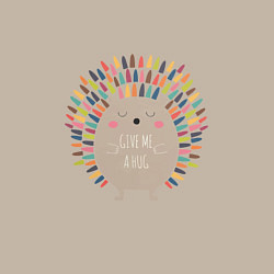 Свитшот хлопковый мужской Hedgehog: give me a hug, цвет: миндальный — фото 2