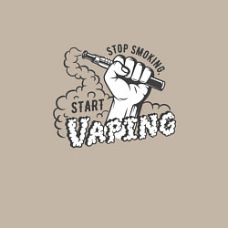 Свитшот хлопковый мужской Stop smoking, start vaping, цвет: миндальный — фото 2