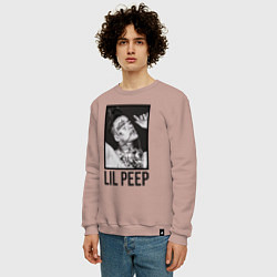 Свитшот хлопковый мужской Lil Peep: Black Style, цвет: пыльно-розовый — фото 2