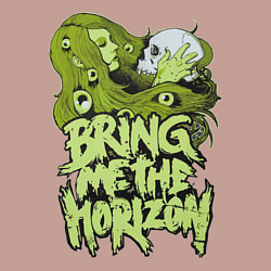 Свитшот хлопковый мужской Bring Me The Horizon: Green Girl, цвет: пыльно-розовый — фото 2