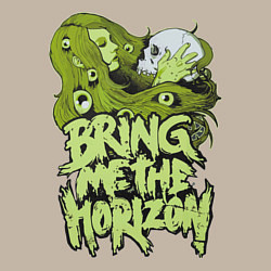 Свитшот хлопковый мужской Bring Me The Horizon: Green Girl, цвет: миндальный — фото 2