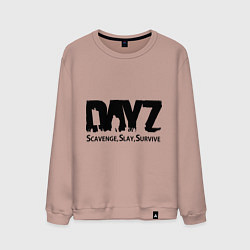 Свитшот хлопковый мужской DayZ: Slay Survive, цвет: пыльно-розовый