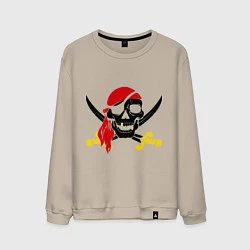 Свитшот хлопковый мужской Пиратская футболка, цвет: миндальный
