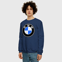 Свитшот хлопковый мужской Logo BMW, цвет: тёмно-синий — фото 2