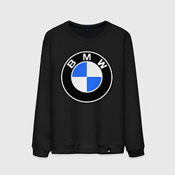 Свитшот хлопковый мужской Logo BMW, цвет: черный