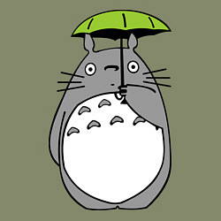 Свитшот хлопковый мужской Totoro с зонтом, цвет: авокадо — фото 2