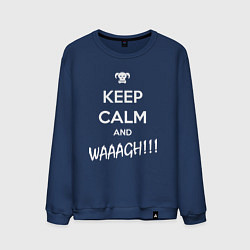 Свитшот хлопковый мужской Keep Calm & WAAAGH, цвет: тёмно-синий