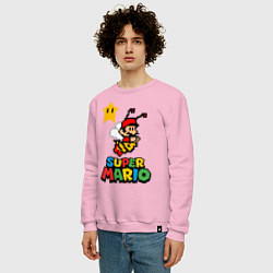 Свитшот хлопковый мужской Bee Super Mario, цвет: светло-розовый — фото 2