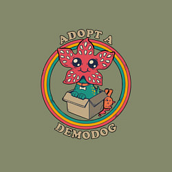 Свитшот хлопковый мужской Adopt a Demodog, цвет: авокадо — фото 2