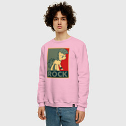 Свитшот хлопковый мужской Rock Pony, цвет: светло-розовый — фото 2