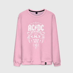 Свитшот хлопковый мужской AC/DC: Run For Your Life, цвет: светло-розовый