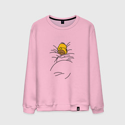 Свитшот хлопковый мужской Спящий Гомер, цвет: светло-розовый