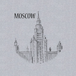 Свитшот хлопковый мужской Moscow MSU, цвет: меланж — фото 2