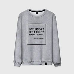 Свитшот хлопковый мужской Intelligence is the ability, цвет: меланж