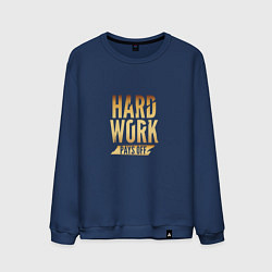 Свитшот хлопковый мужской Hard Work: Gold, цвет: тёмно-синий