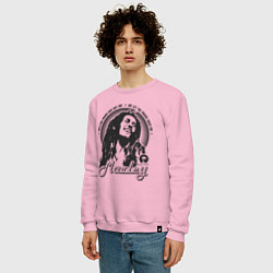 Свитшот хлопковый мужской Bob Marley: Island, цвет: светло-розовый — фото 2