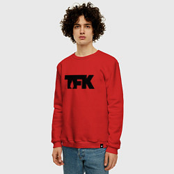 Свитшот хлопковый мужской TFK: Black Logo, цвет: красный — фото 2