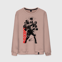 Свитшот хлопковый мужской Майк Тайсон уворачивается, цвет: пыльно-розовый
