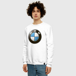 Свитшот хлопковый мужской BMW, цвет: белый — фото 2