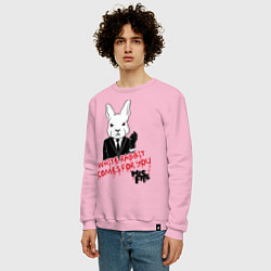 Свитшот хлопковый мужской Misfits: White rabbit, цвет: светло-розовый — фото 2