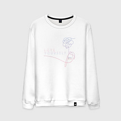 Свитшот хлопковый мужской Love yourself - BTS, цвет: белый