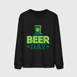 Свитшот хлопковый мужской Beer day, цвет: черный