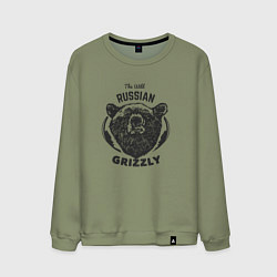 Свитшот хлопковый мужской Russian Grizzly, цвет: авокадо