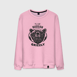 Свитшот хлопковый мужской Russian Grizzly, цвет: светло-розовый