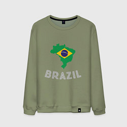Свитшот хлопковый мужской Brazil Country, цвет: авокадо