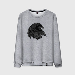 Свитшот хлопковый мужской Угольный ворон, цвет: меланж