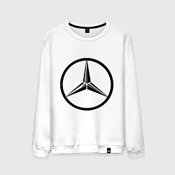 Свитшот хлопковый мужской Mercedes-Benz logo, цвет: белый
