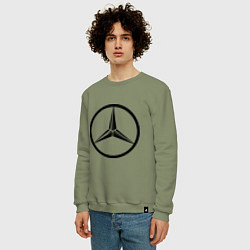 Свитшот хлопковый мужской Mercedes-Benz logo, цвет: авокадо — фото 2