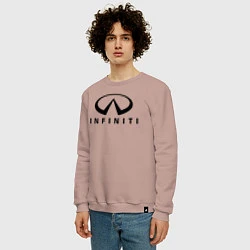 Свитшот хлопковый мужской Infiniti logo, цвет: пыльно-розовый — фото 2