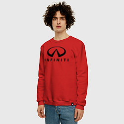 Свитшот хлопковый мужской Infiniti logo, цвет: красный — фото 2