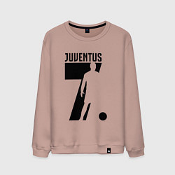 Свитшот хлопковый мужской Juventus: Ronaldo 7, цвет: пыльно-розовый