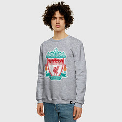 Свитшот хлопковый мужской Liverpool FC, цвет: меланж — фото 2