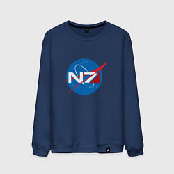 Свитшот хлопковый мужской NASA N7, цвет: тёмно-синий