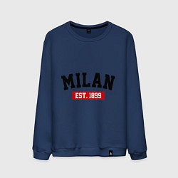 Свитшот хлопковый мужской FC Milan Est. 1899, цвет: тёмно-синий