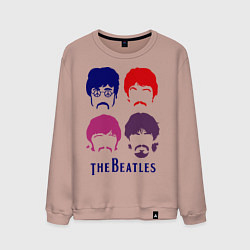 Свитшот хлопковый мужской The Beatles faces, цвет: пыльно-розовый